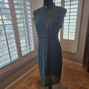 Bardot Lace Midi Dress - Green